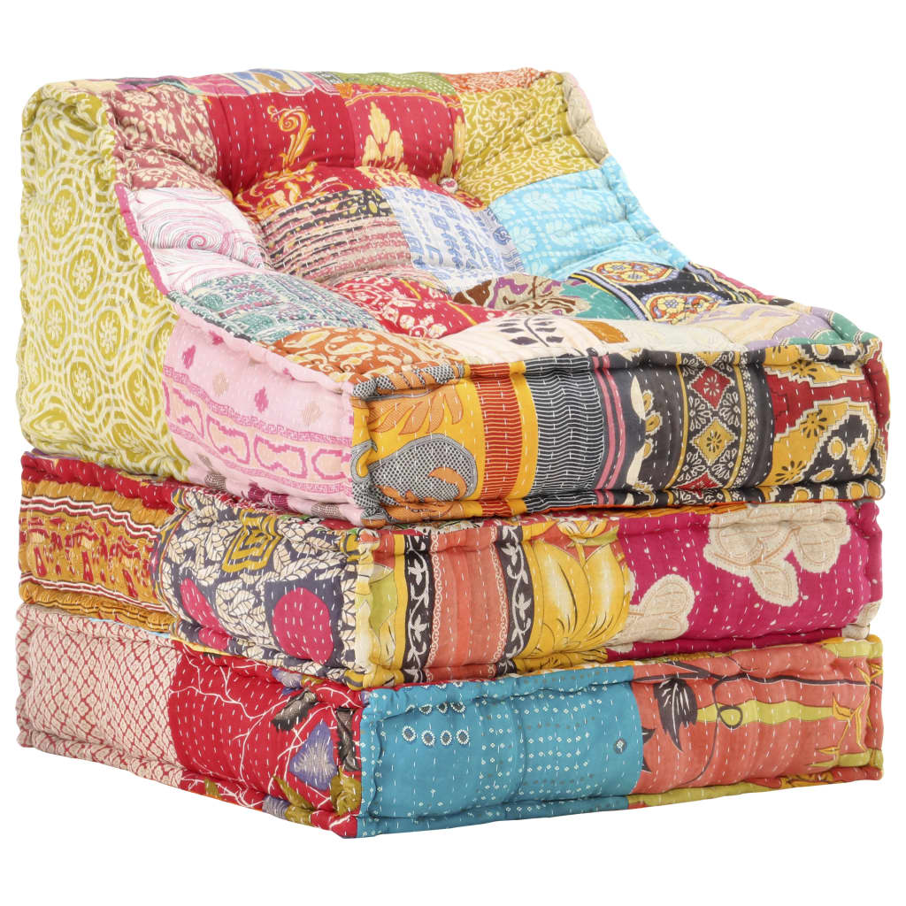 Patchwork modułowy tkaniny vidaxl pouf