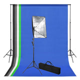 VidaXL Fotostudioset met achtergrond en softboxlamp