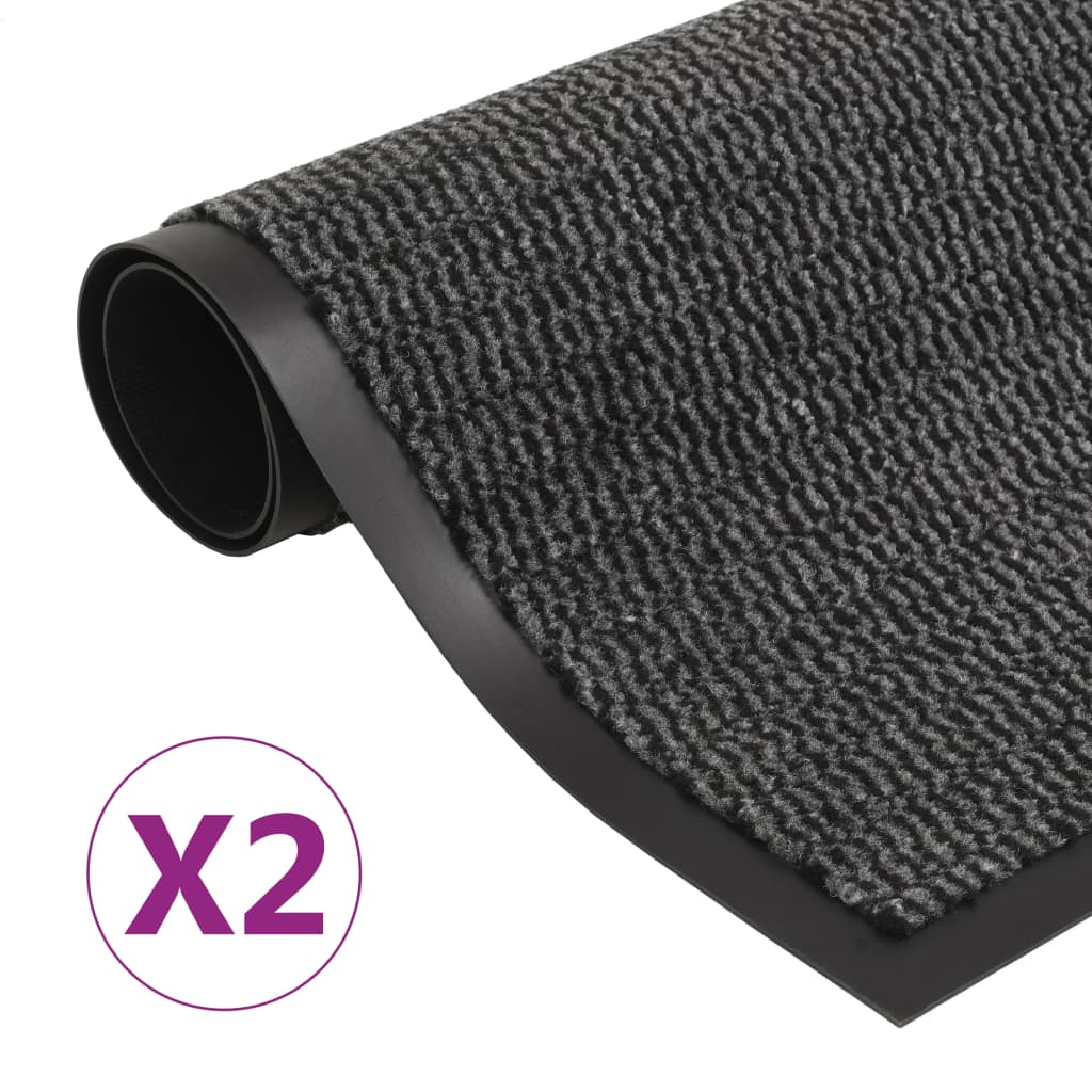 Vidaxl Droogloop Mats 2 PC Rektangulær tuftet 40x60 cm Antracitt