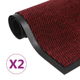 Vidaxl Droogloop mats 2 pc rectangular tufted 40x60 cm red