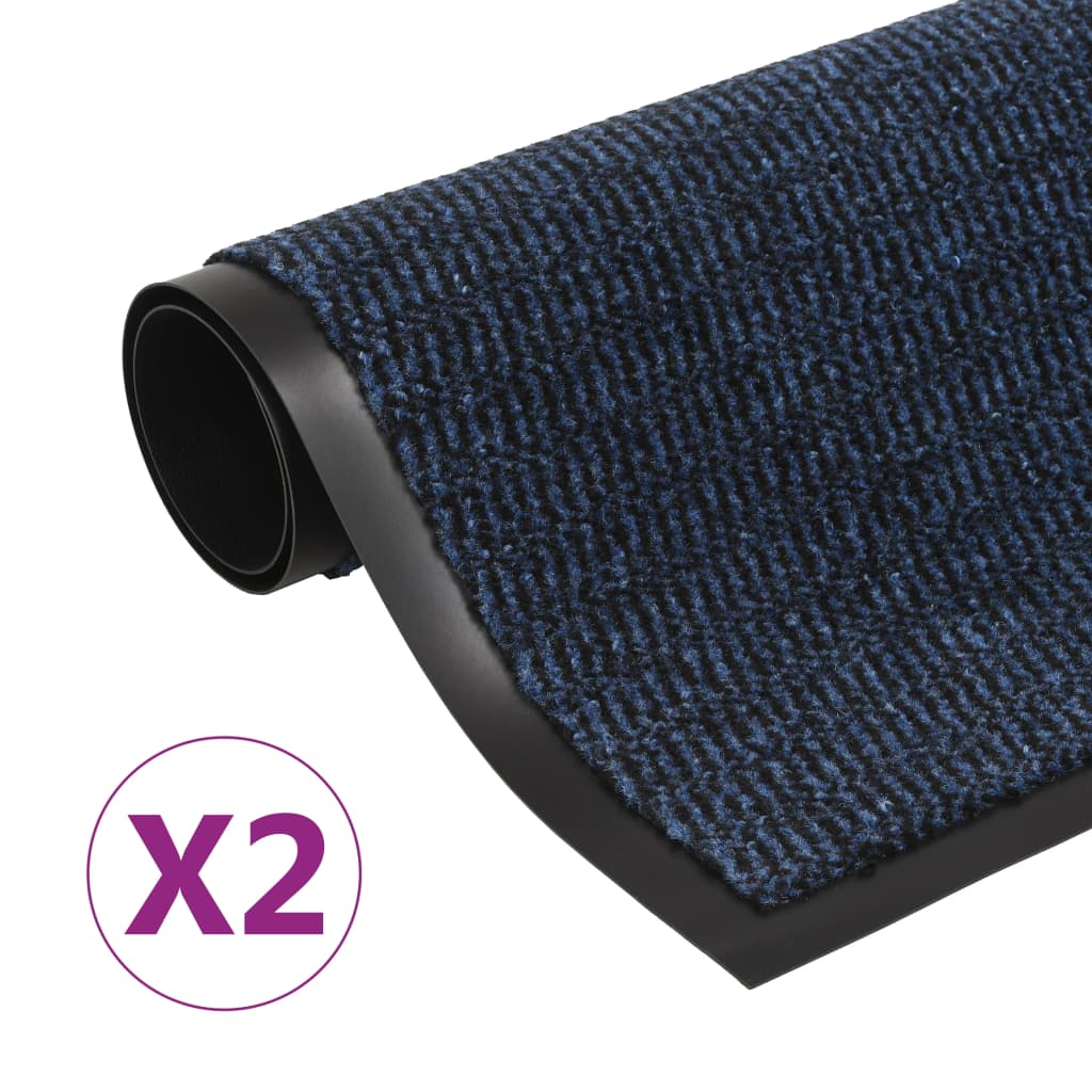 Vidaxl droogloop matten 2 pc rechteckig getuftet 40x60 cm blau