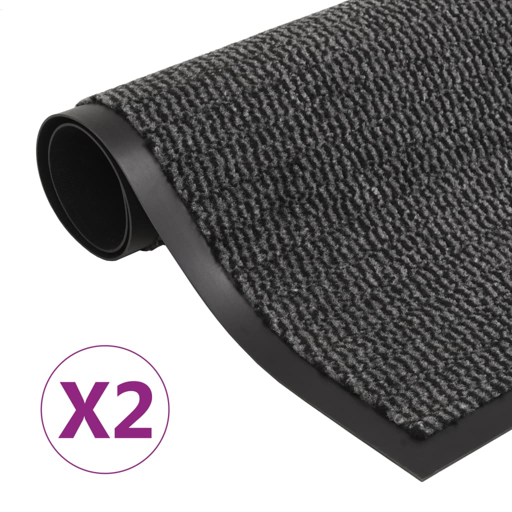 Vidaxl Droogloop Mats 2 PC Rektangulær tufting 80x120 cm Antracitt