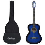 Vidaxl 12-teiliges Gitarrenset klassischer Anfänger 4 4 39 Blau