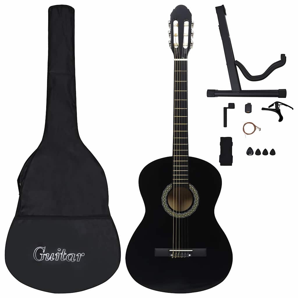 Vidaxl Set di chitarra a 12 pezzi Classic Beginner 4 4 39 Black