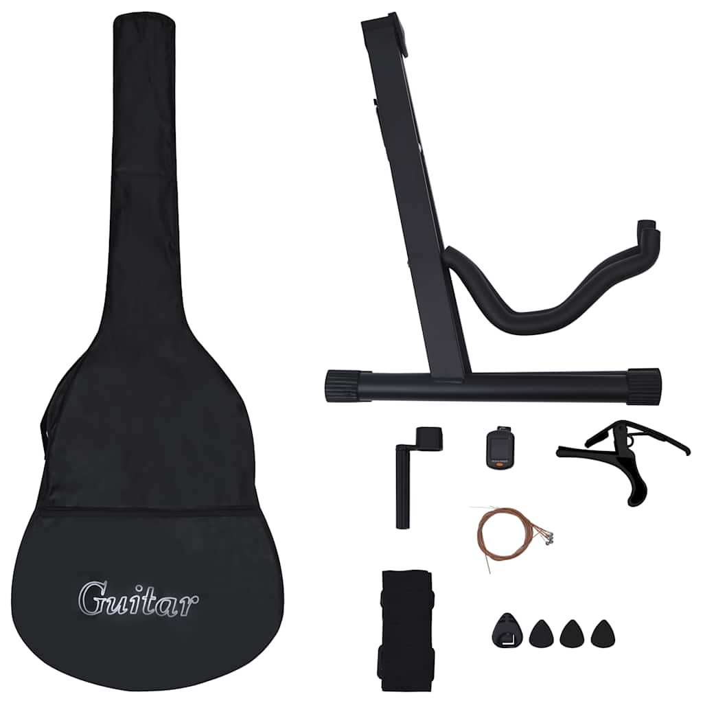 Vidaxl 12-piece guitar set classic beginner 4 4 39 Black