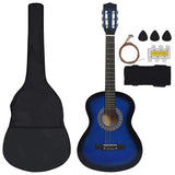 Vidaxl Set di chitarra a 8 pezzi Classic Ginderner 3 4 36 Blue