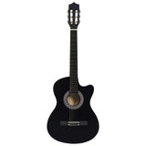 Vidaxl Corte de guitarra con 6 cuerdas Western Classic 38 Black