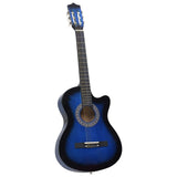 Vidaxl Guitar Cutaway med 6 strenger Western Classic 38 tonet blå