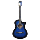 Vidaxl Guitar Cutaway med 6 strenger Western Classic 38 tonet blå