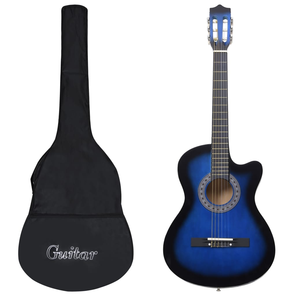 Ensemble de guitare Vidaxl 12 parties avec 6 cordes Western Classic 38 Blue