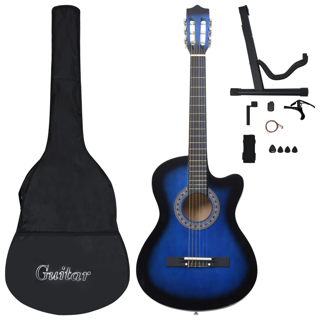 Vidaxl 12-Dart Guitar Set med 6 Strings Western Classic 38 Blue