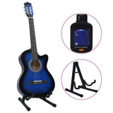 Ensemble de guitare Vidaxl 12 parties avec 6 cordes Western Classic 38 Blue