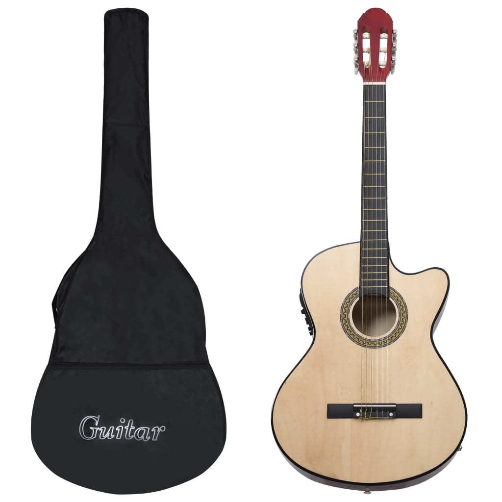 Vidaxl 12-delt gitarsett med utjevner og 6 strenger vestlige