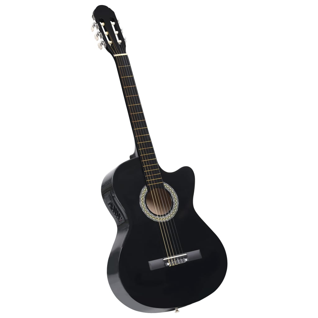 Vidaxl Guitar Cutaway z korektorem 6 Sneeds Western Classic Black