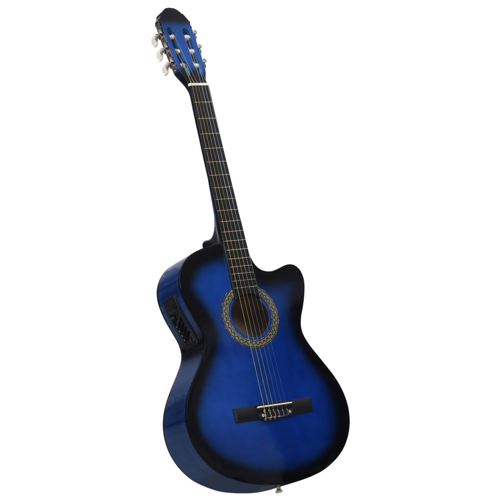 VidaXL Guitar Cutaway with Equalizer 6 strings Western classic blue