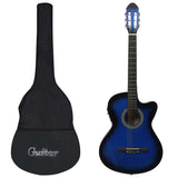 Ensemble de guitare Vidaxl 12 pièces avec égaliseur et 6 cordes Western Blue