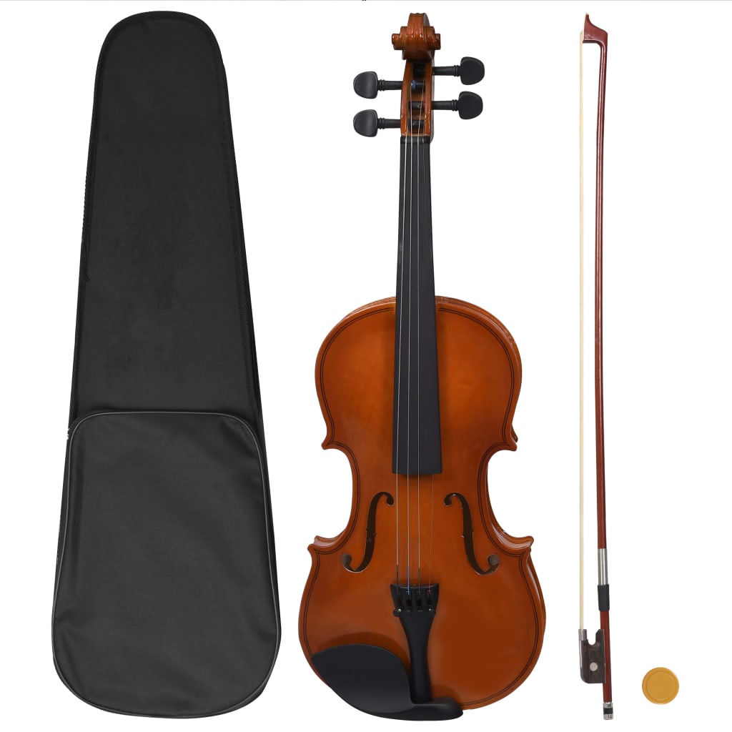 Vidaxl Violin set with bow and kinstun 4 4 dark wood