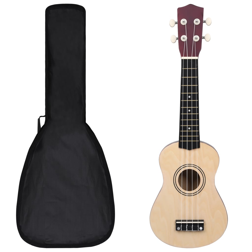 Vidaxl Ukuleleset mit Tasche für Kinder Sopran 21 '' Lightwood Colored