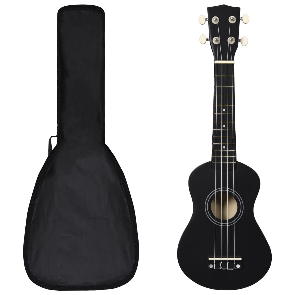 Vidaxl ukuleleset z torbą dla dzieci sopran 21 '' czarny