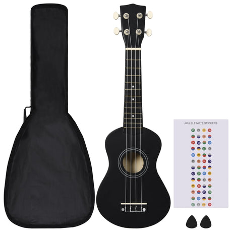 VidaXL Ukuleleset met tas voor kinderen sopraan 21'' zwart