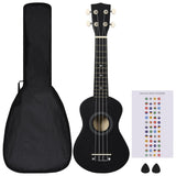 Vidaxl ukulelelet avec sac pour enfants soprano 21 '' noir