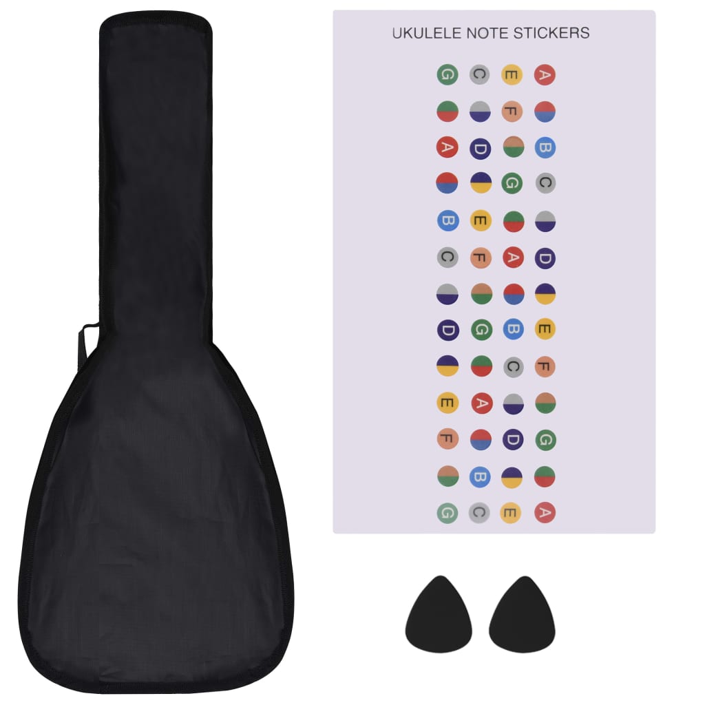 Vidaxl ukuleleset mit Tasche für Kinder Sopran 21 '' schwarz