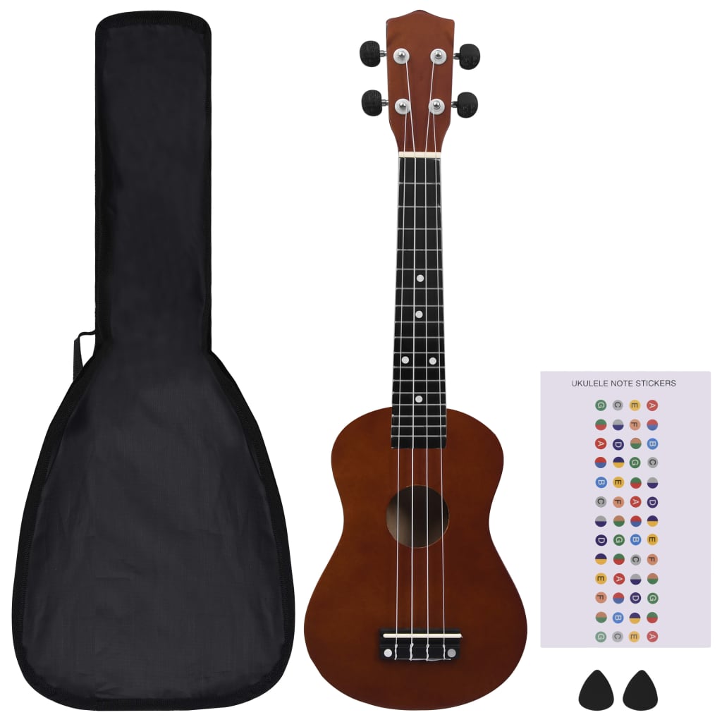 Vidaxl ukuleleset z torbą dla dzieci sopran 23 '' Darkhout w kolorze