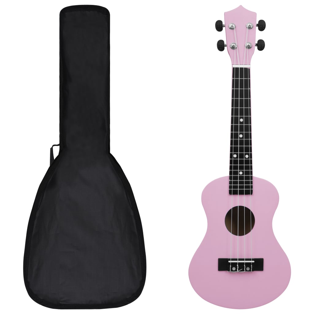 Vidaxl ukuleleset z torbo za otroke sopran 23 '' roza