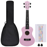 Vidaxl ukulelelet avec sac pour enfants soprano 23 '' rose