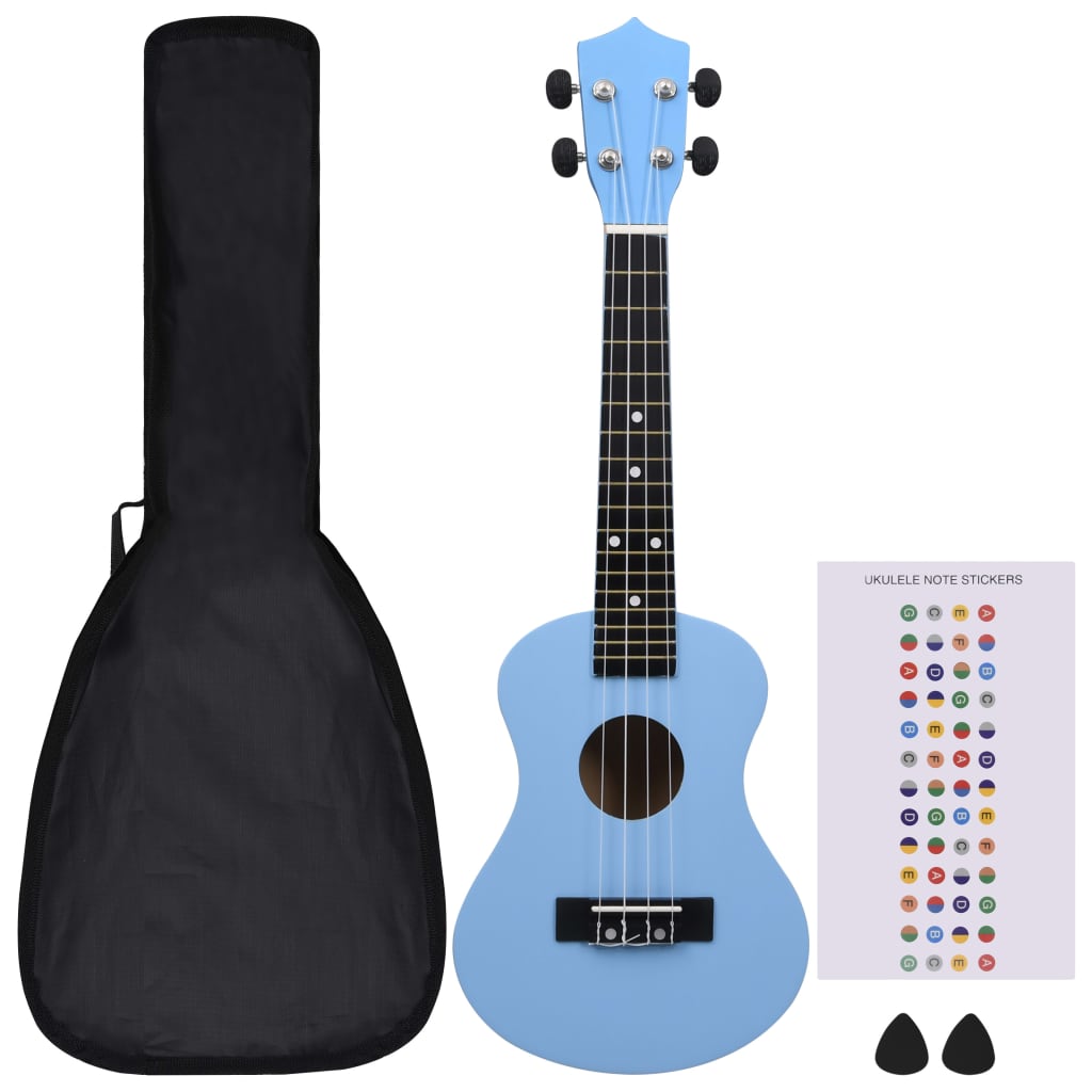 Vidaxl ukuleleset med taske til børn Soprano 23 '' Blå