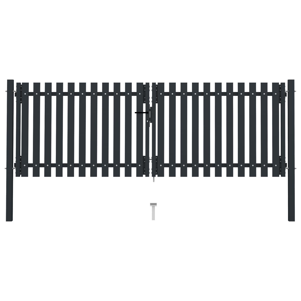 Port vidaxl double 306x125 cm anthracite en acier