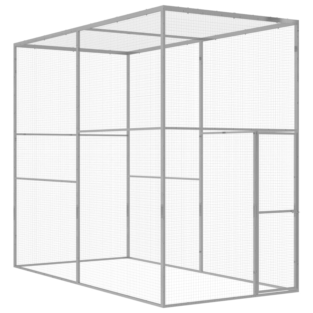 Vidaxl Cat Cage 3x1.5x2,5 m pocinkano jeklo