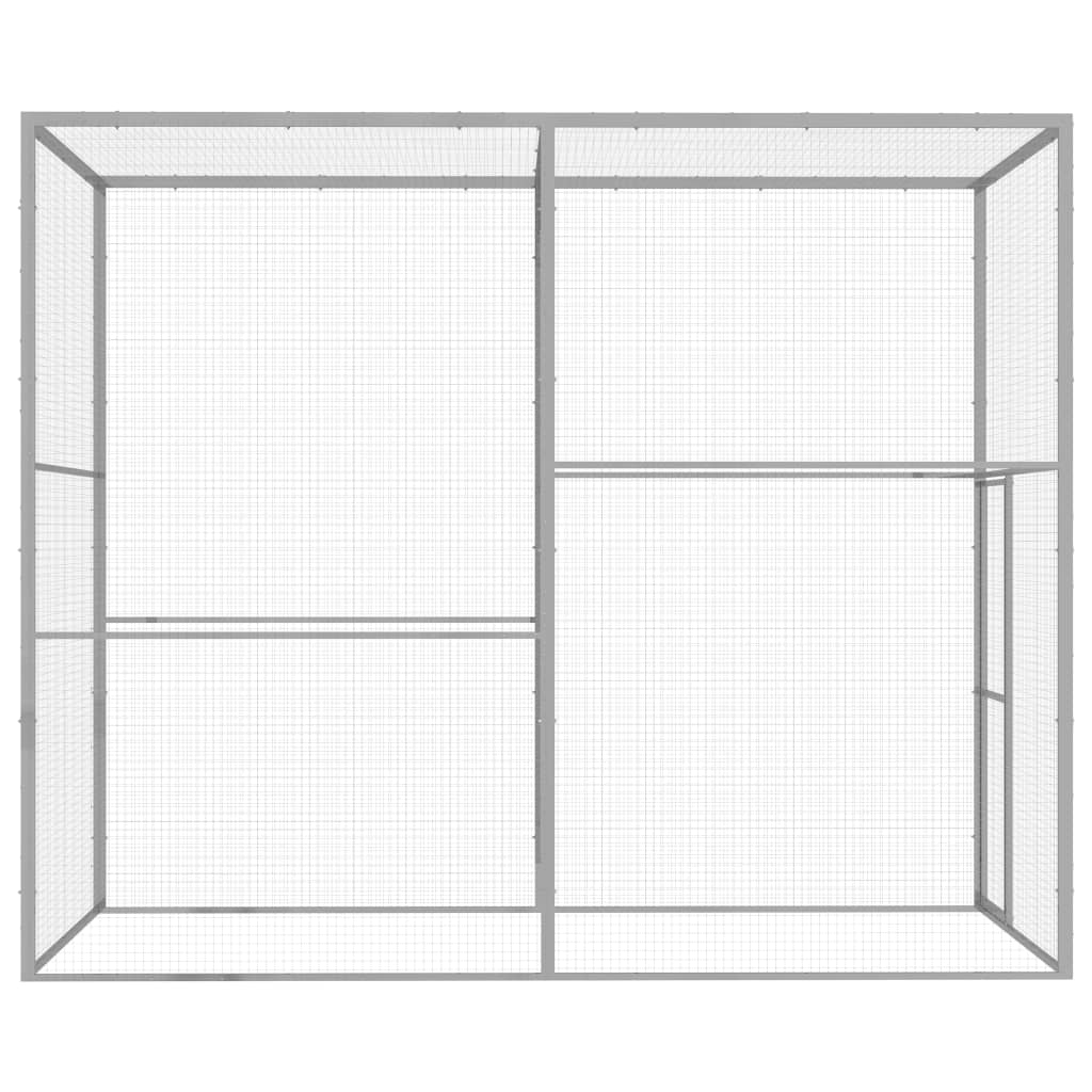 Vidaxl Cat Cage 3x1.5x2.5 m Galvanized Steel