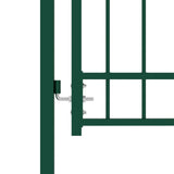 Vidaxl port with spearheads 100x100 cm steel green