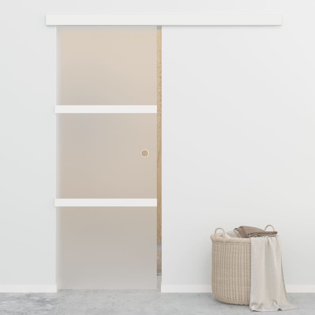 Vidaxl Porte coulissante avec arrêts doux de 76x205 cm en verre ESG et en aluminium