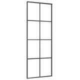 VIDAXL -Schiebetür 76x205 cm Aluminium und ESG -Glas schwarz