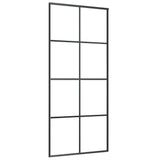 VidaXL sliding door 90x205 cm aluminum and ESG glass black