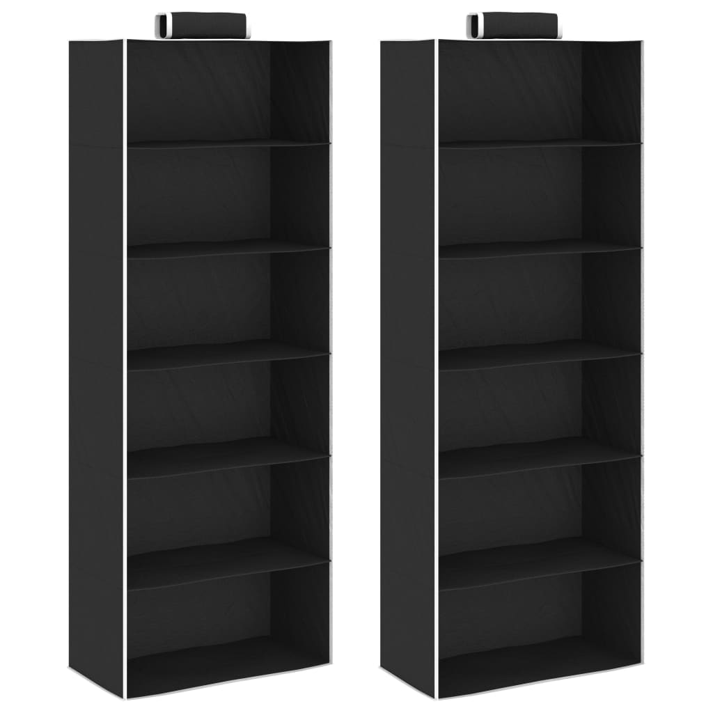 Vidaxl Clothing Organizers hanging 2 sts with 6 shelves fabric