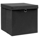 VIDAXL -Speicherboxen mit Deckel 4 PCs 32x32x32 cm Stoff schwarz