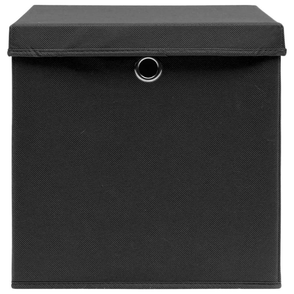 VIDAXL -Speicherboxen mit Deckel 4 PCs 32x32x32 cm Stoff schwarz