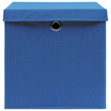 Cajas de almacenamiento de Vidaxl con tapa 10 PCS 32x32x32 CM Fabric Blue