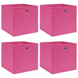 Vidaxl Späicherkëschten 4 PCs 32x32x32 cm Stoff rosa