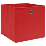 Cajas de almacenamiento de Vidaxl 10 PCS 32X32X32 CM Fabric Rojo