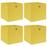 Boîtes de rangement Vidaxl 4 PCS 32x32x32 cm Tissu jaune