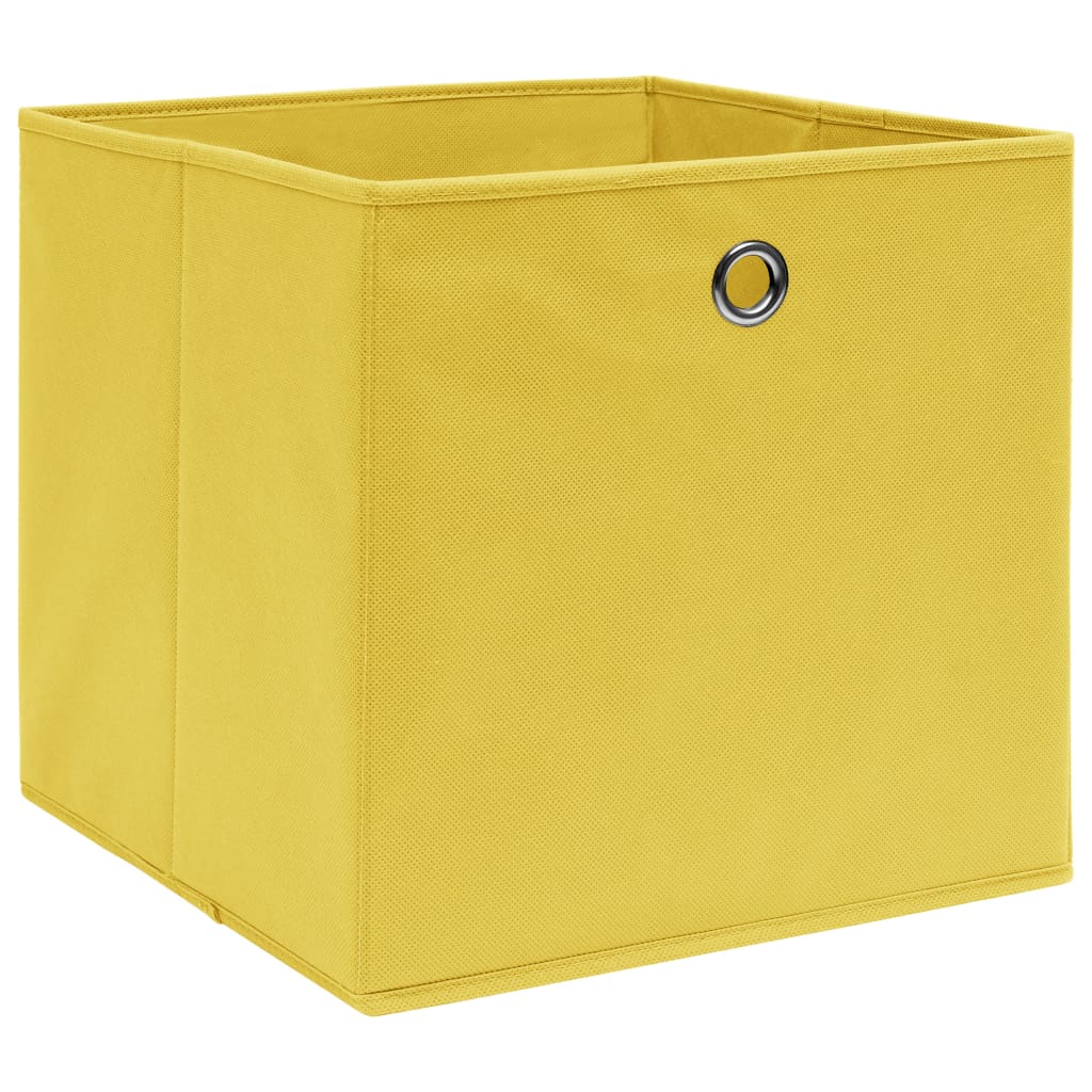 Boîtes de rangement Vidaxl 4 PCS 32x32x32 cm Tissu jaune