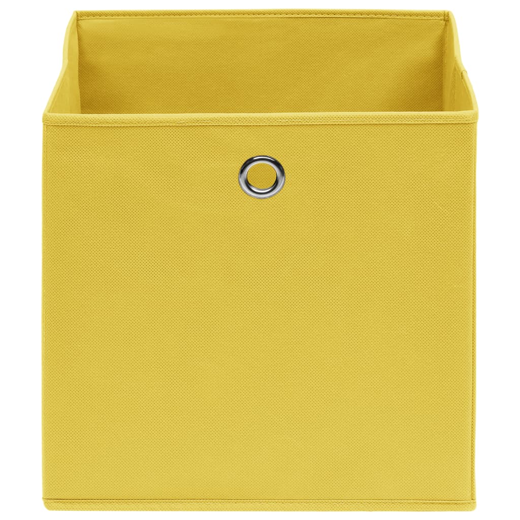 Boîtes de rangement Vidaxl 4 PCS 32x32x32 cm Tissu jaune