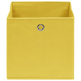 Boîtes de rangement Vidaxl 4 PCS 32x32x32 cm Tissu jaune