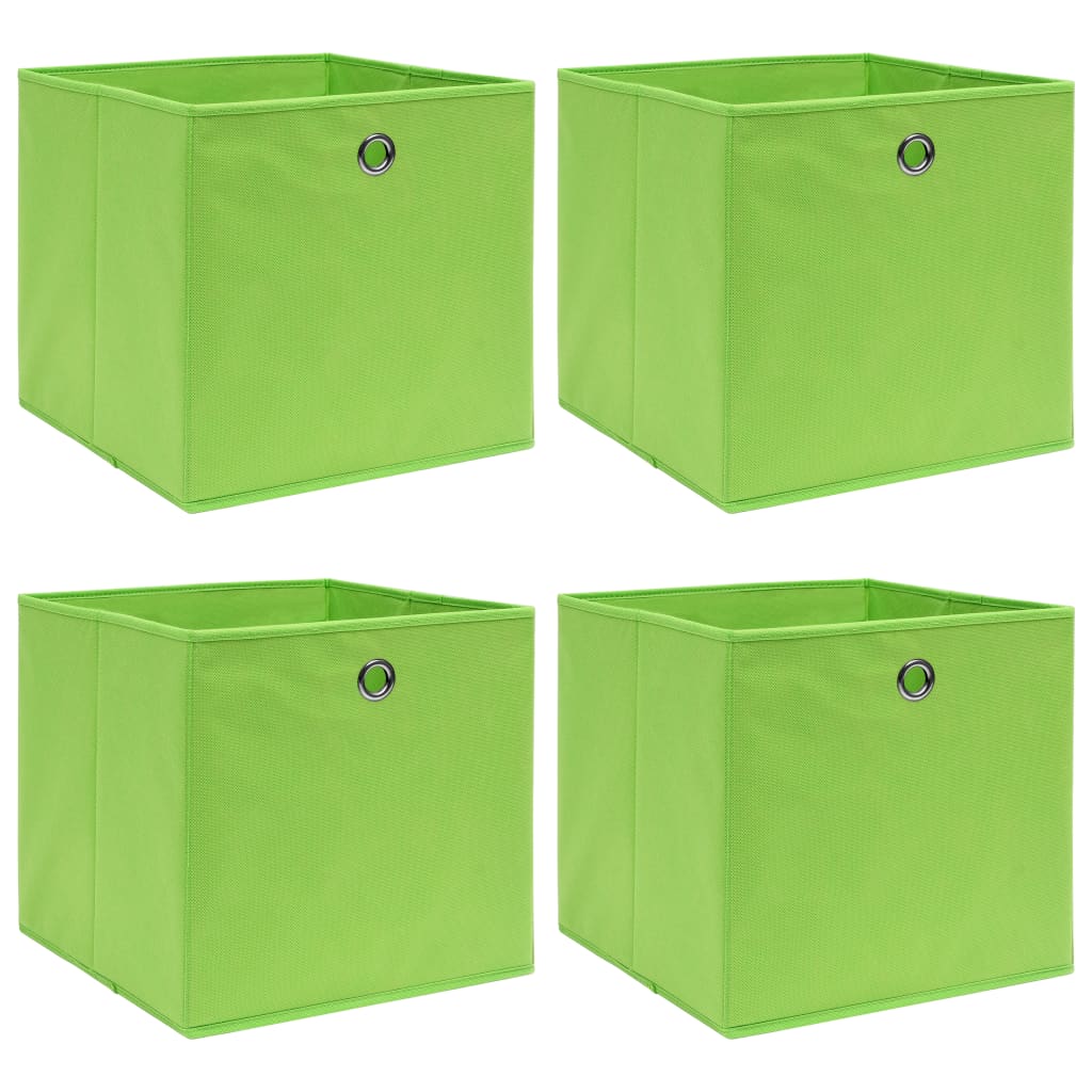 Scatole di archiviazione Vidaxl 4 PC 32X32X32 CM Green