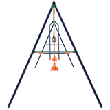 Vidaxl swing set con anillos de gimnasia y 4 asientos de acero