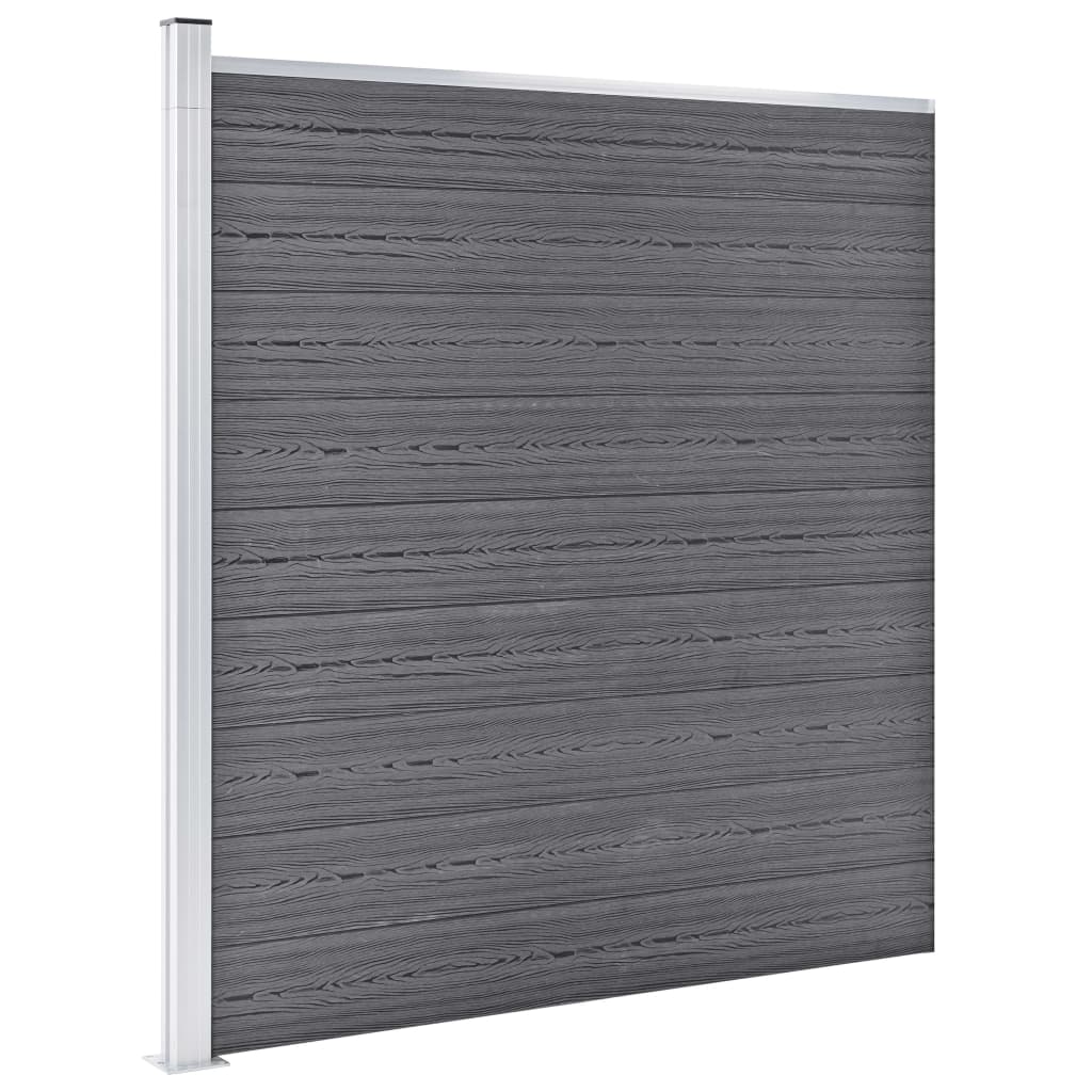 Zestaw ogrodzenia Vidaxl 2 kwadrat i 1 pochylenie 446x186 cm HKC Gray